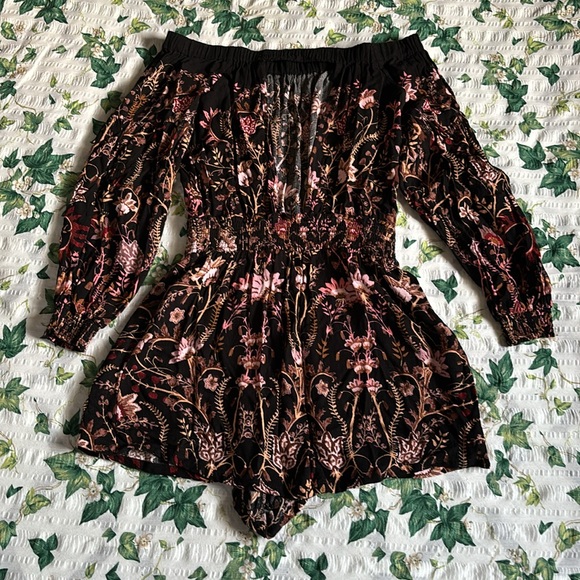 FREE PEOPLE Off-Shoulder Floral Romper - Picture 2 of 5